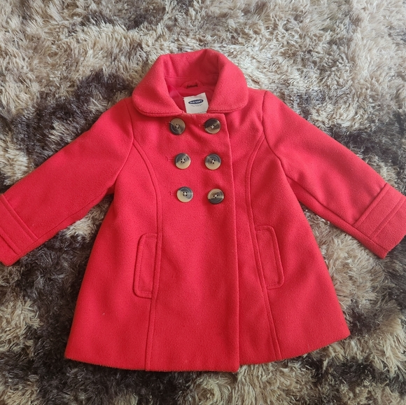 Old Navy - toddler red pea coat - Picture 1 of 4